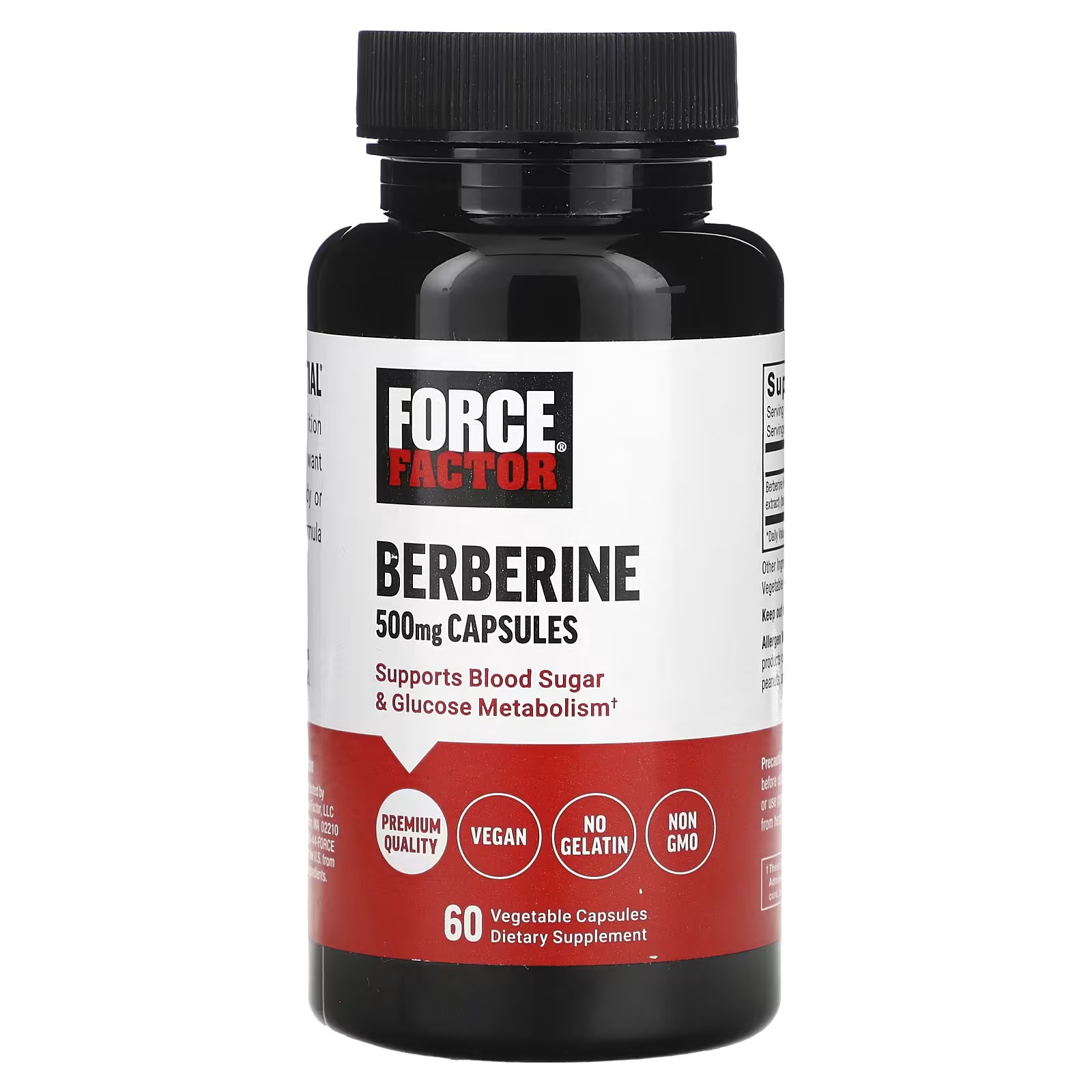 Берберин Force Factor 500 мг, 60 капсул amazing nutrition берберин 500 мг 60 капсул