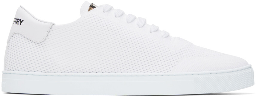 

Белые кроссовки с тиснением Burberry, цвет Optic white