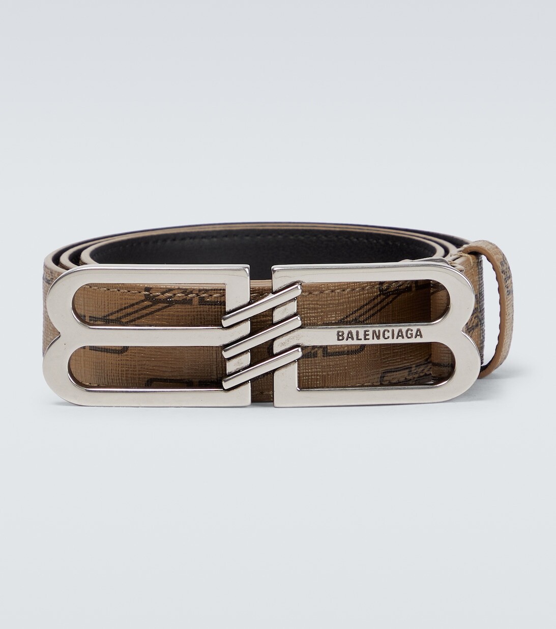 

Ремень из ткани с покрытием BB Signature Balenciaga, бежевый