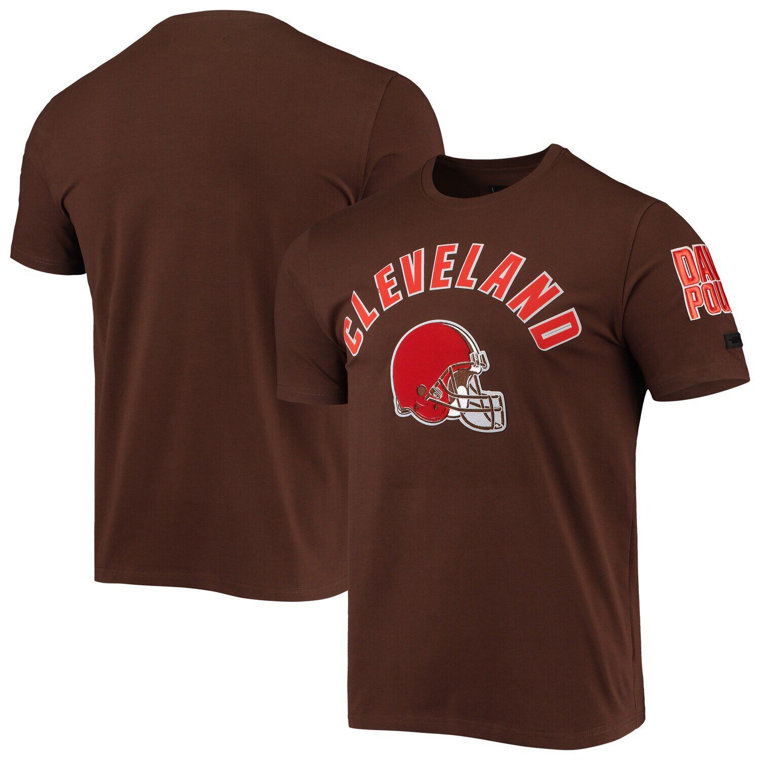 

Мужская классическая футболка узкого кроя с щеткой Pro Standard коричневая Cleveland Browns Team, Коричневый