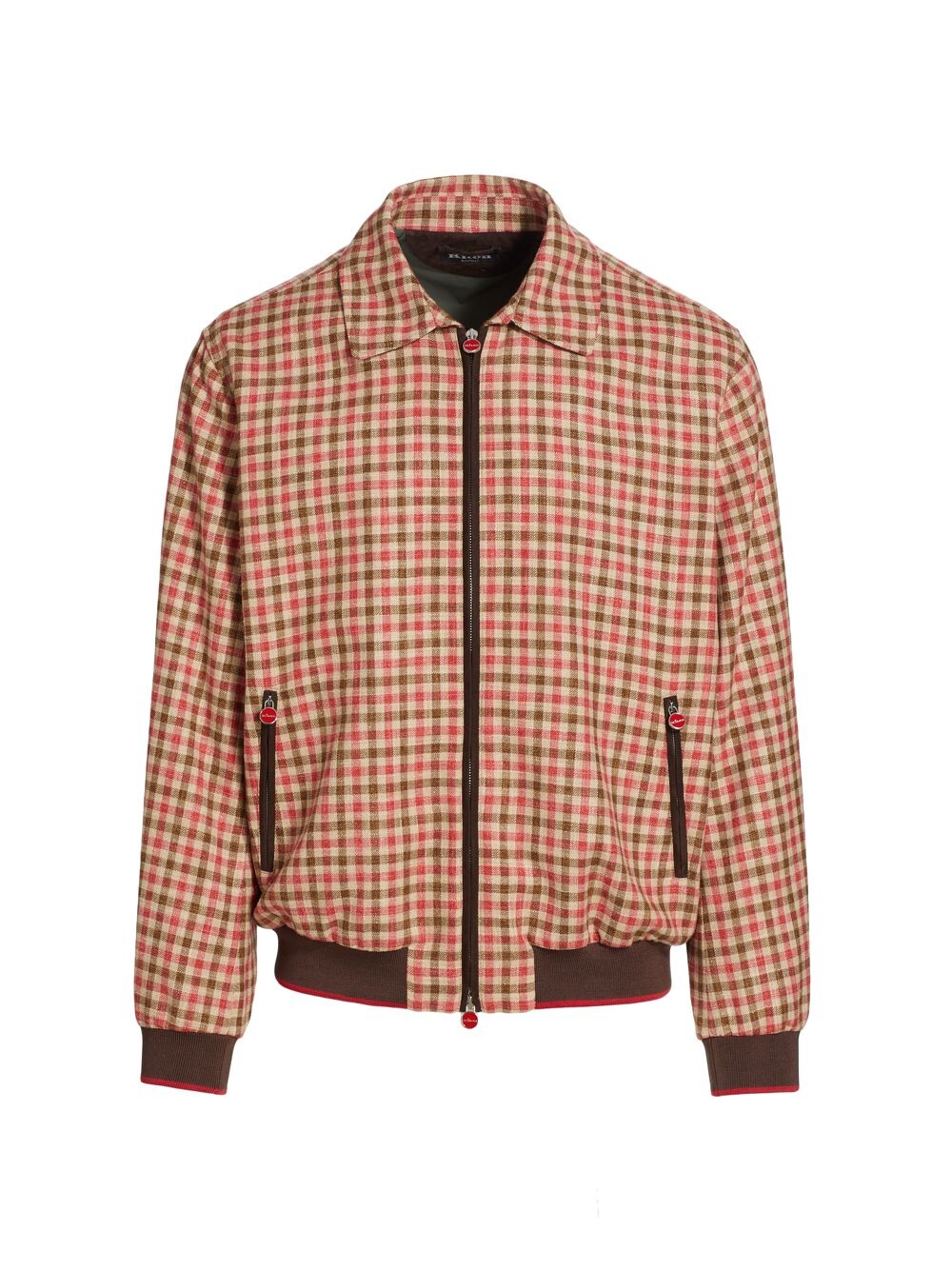 

Клетчатая шерстяная куртка Kiton, красный