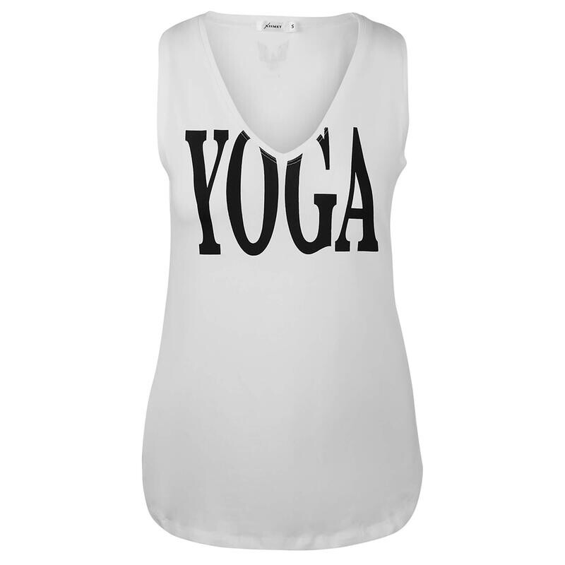

Майка для йоги, женская белая эластичная майка Ananda Yoga Kismet