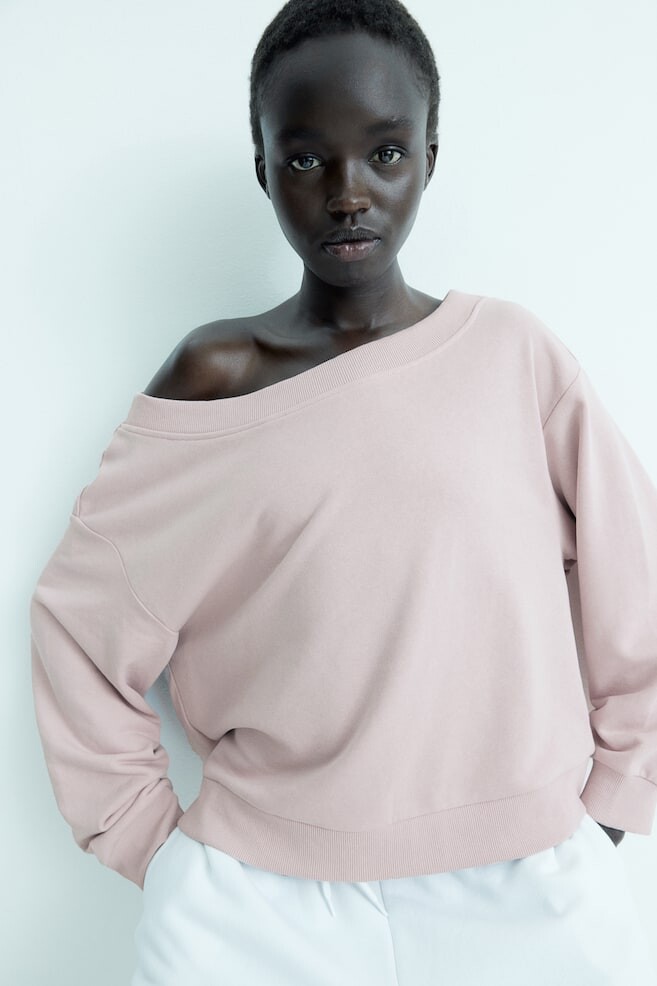 

Толстовка с открытыми плечами H&M, розовый