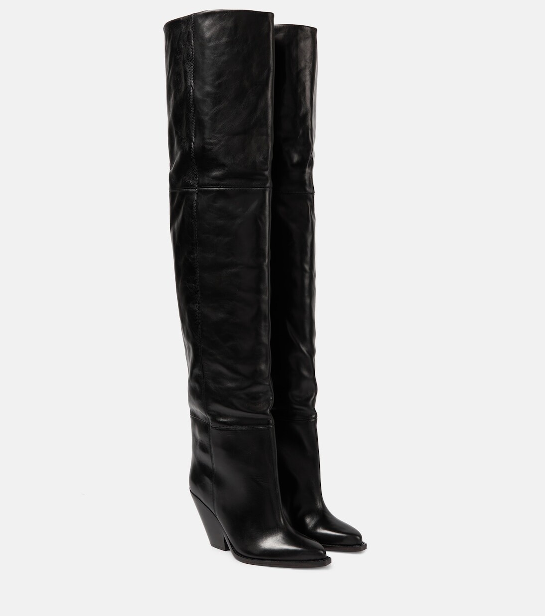 

Кожаные сапоги до колена Isabel Marant, черный