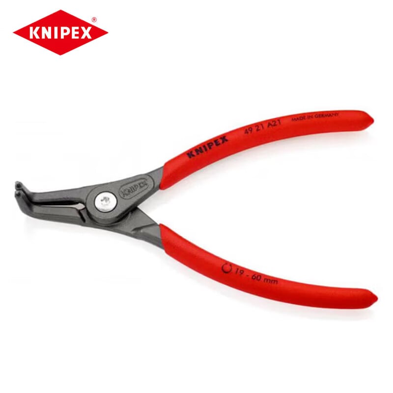 Knipex Немецкие импортные инструменты Knipex, прецизионные клещи для наружных стопорных колец K.4921A21 (изогнутая горловина)