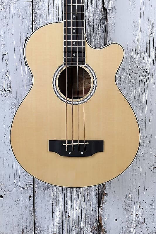 Басс гитара Washburn AB5 4 String Cutaway Acoustic Electric Bass Guitar Natural with Gig Bag басс гитара washburn natural cutaway acoustic electric bass ab5