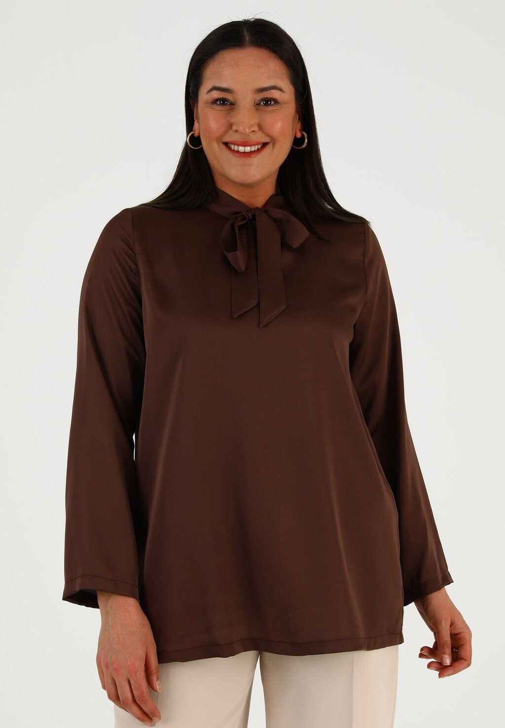 Блузка ALIA Modanisa, цвет brown блузка crew neck plus size alia modanisa розовый