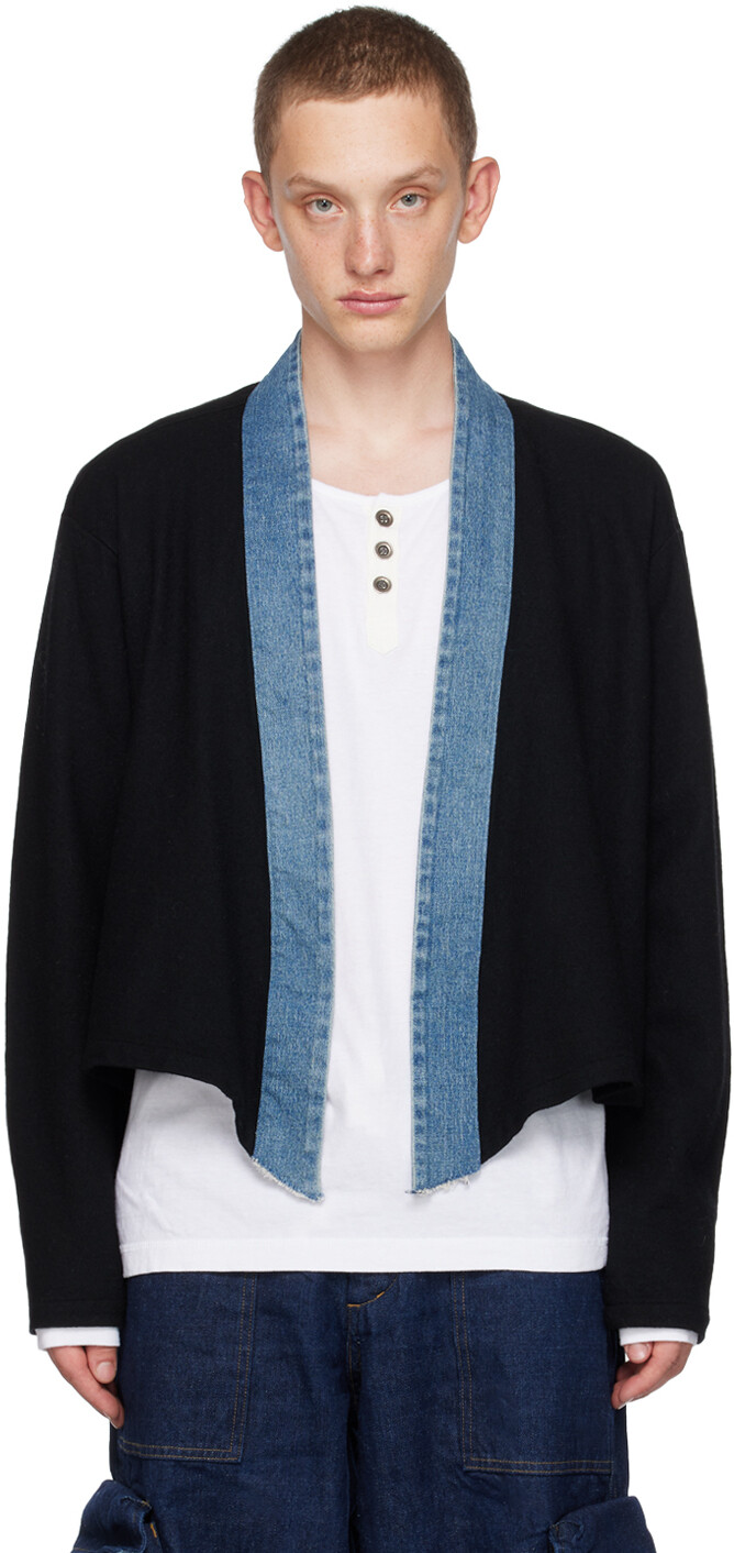 

Черный укороченный кардиган Greg Lauren