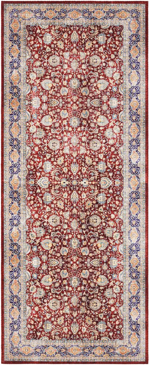 

ELLE DECORATION Runner "Keshan Maschad", прямоугольный, восточный, восточный, короткий ворс, винтаж, гостиная, спальня 80х200 см, цвет weinrot