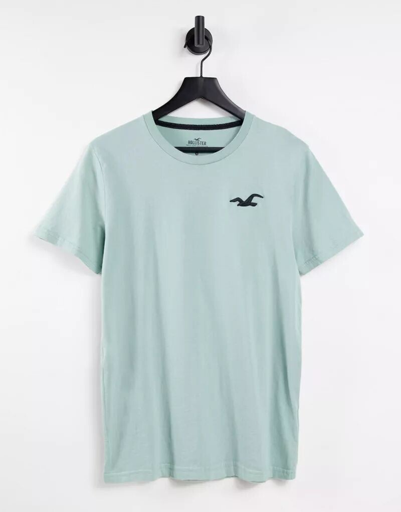 

Зеленая футболка с логотипом Hollister