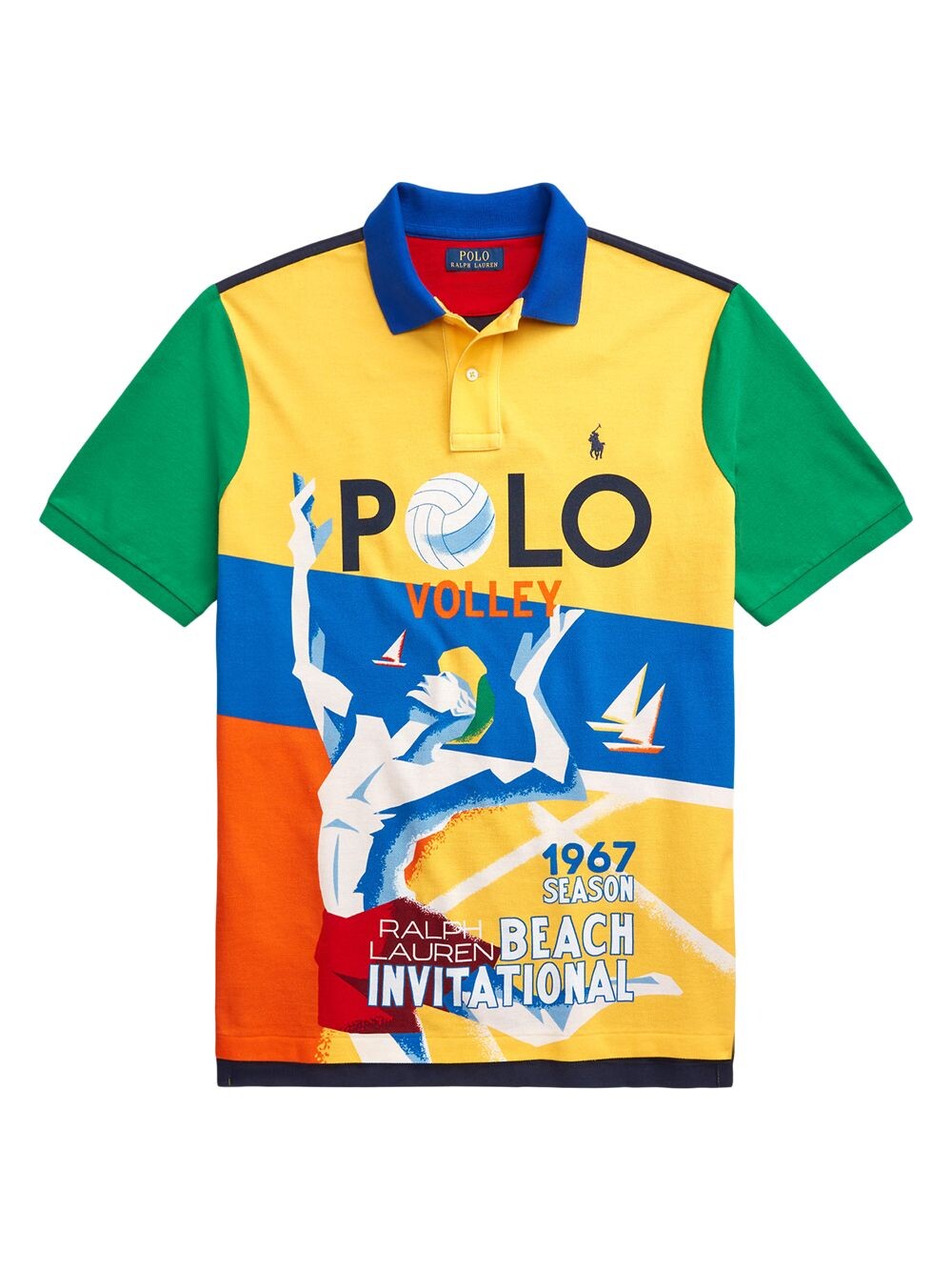 

Рубашка-поло Volley с цветными блоками Polo Ralph Lauren, желтый