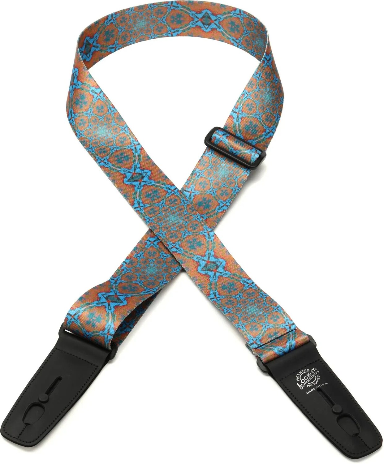 

Психоделический ремень для гитары Lock-It Straps с запирающимися концами — дизайн №1