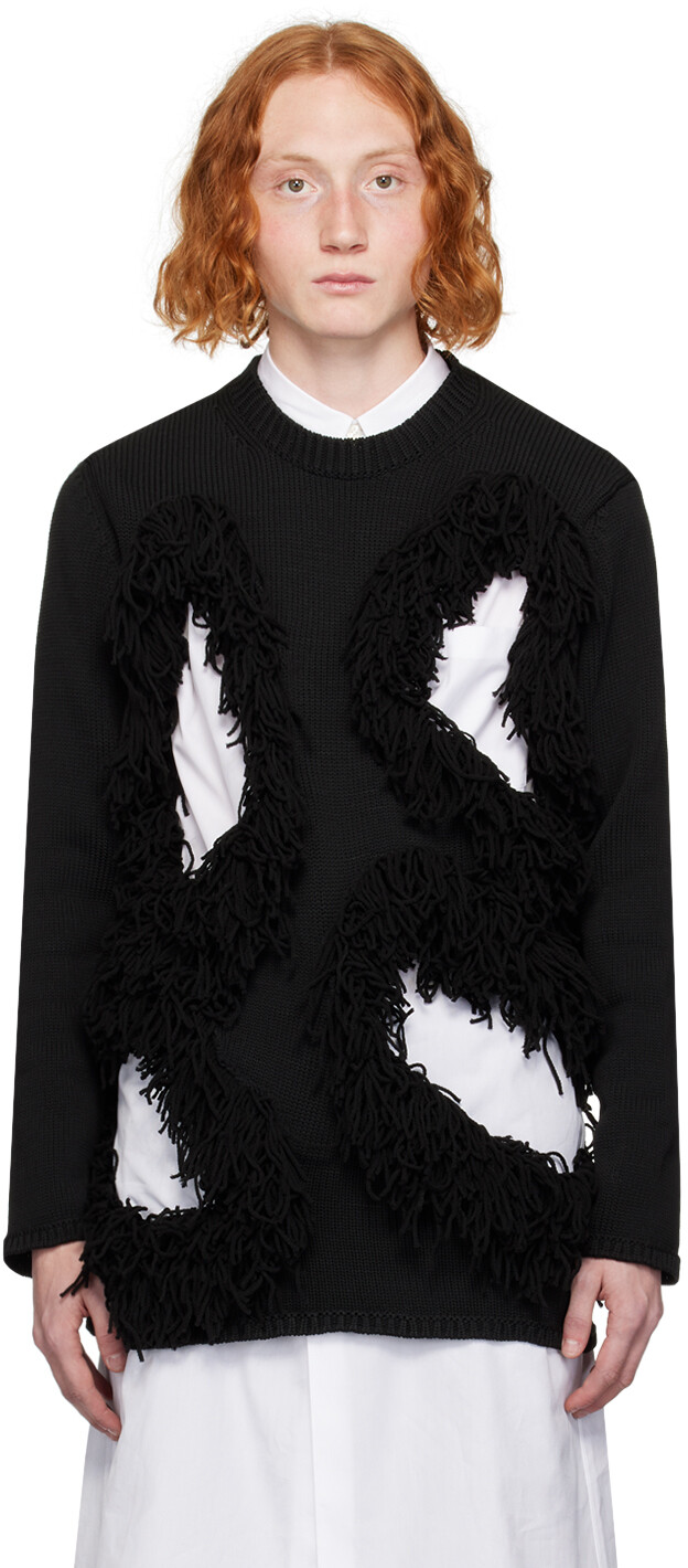 

Черный свитер с бахромой Comme des Garçons