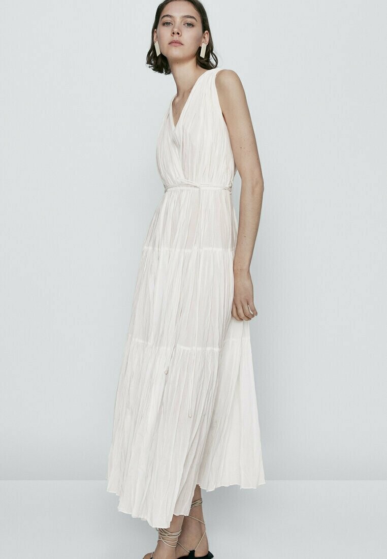 

Платье макси Massimo Dutti, белый