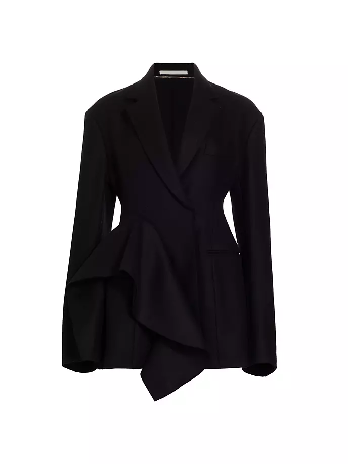 

Однобортный шерстяной пиджак с драпировкой Jason Wu Collection, черный
