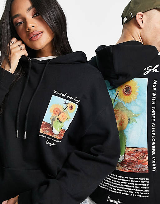 

Черная толстовка унисекс с принтом Ван Гога ASOS DESIGN