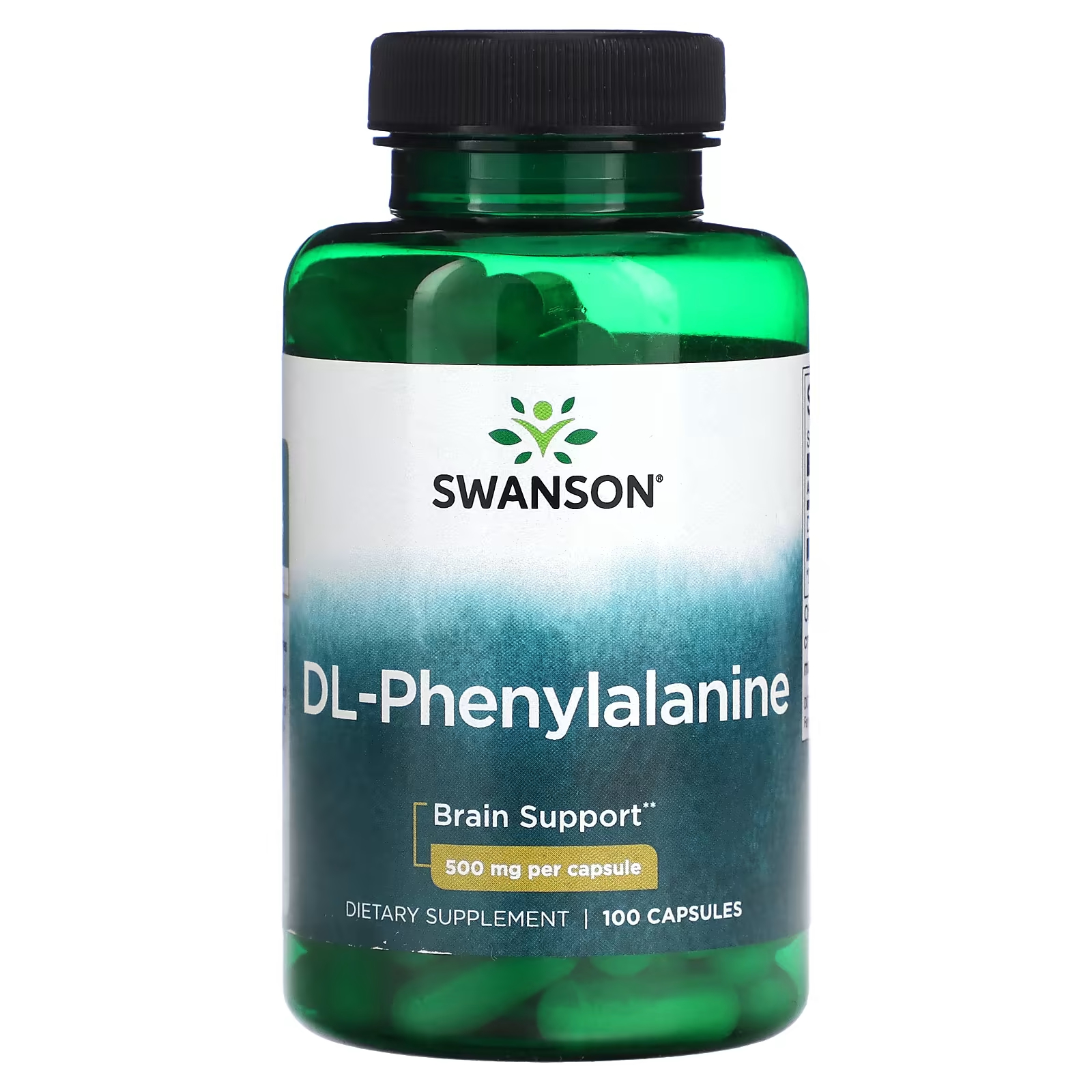 DL-фенилаланин Swanson, 500 мг, 100 капсул лист сенны swanson 500 мг 100 капсул