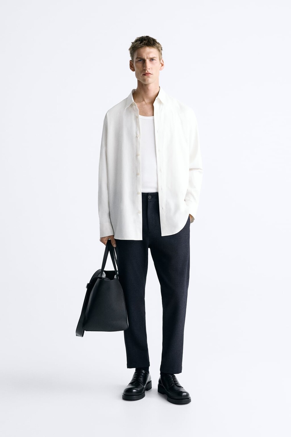 

Фактурные удобные брюки ZARA, синий