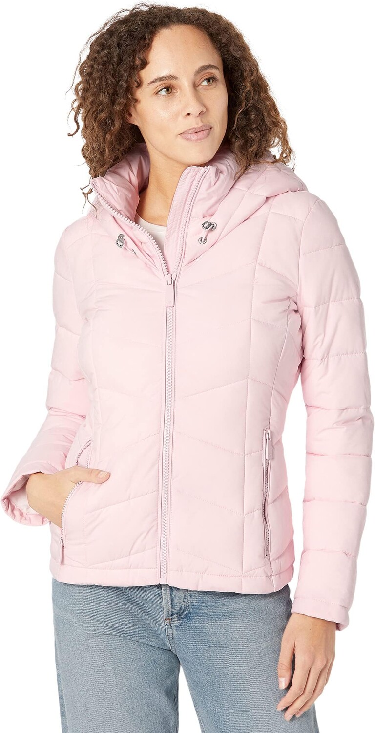 

Легкий пуховик с короткими нагрудниками Calvin Klein, цвет Feather Pink