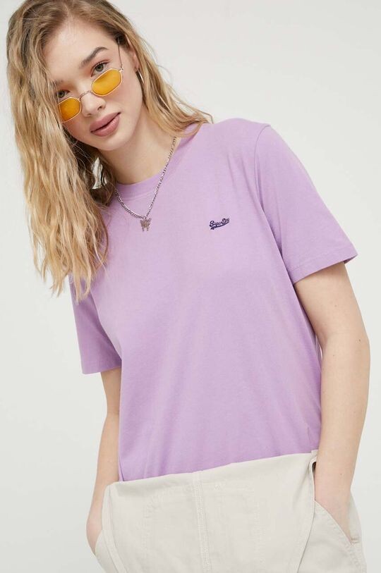 

Хлопковая футболка Superdry, фиолетовый