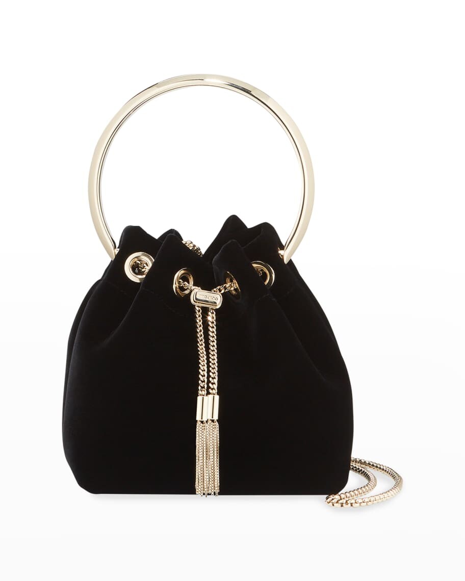 

Bon Bon Velvet с металлической ручкой Jimmy Choo, черный