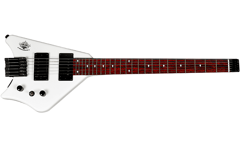 Электрогитара BootLegger Guitar Spade White Headless Stiletto Case & Flask