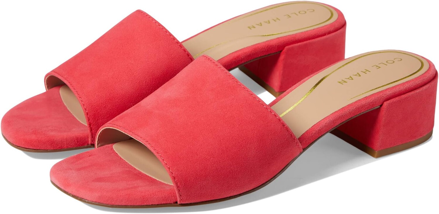 

Босоножки Calli Single Band Block Heel Sandal 40 mm Cole Haan, цвет Geranium Suede
