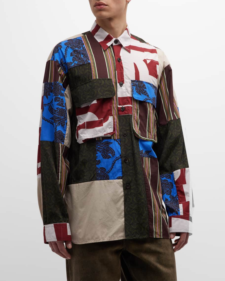 

Мужская рубашка-карго Cander Patchwork Dries Van Noten