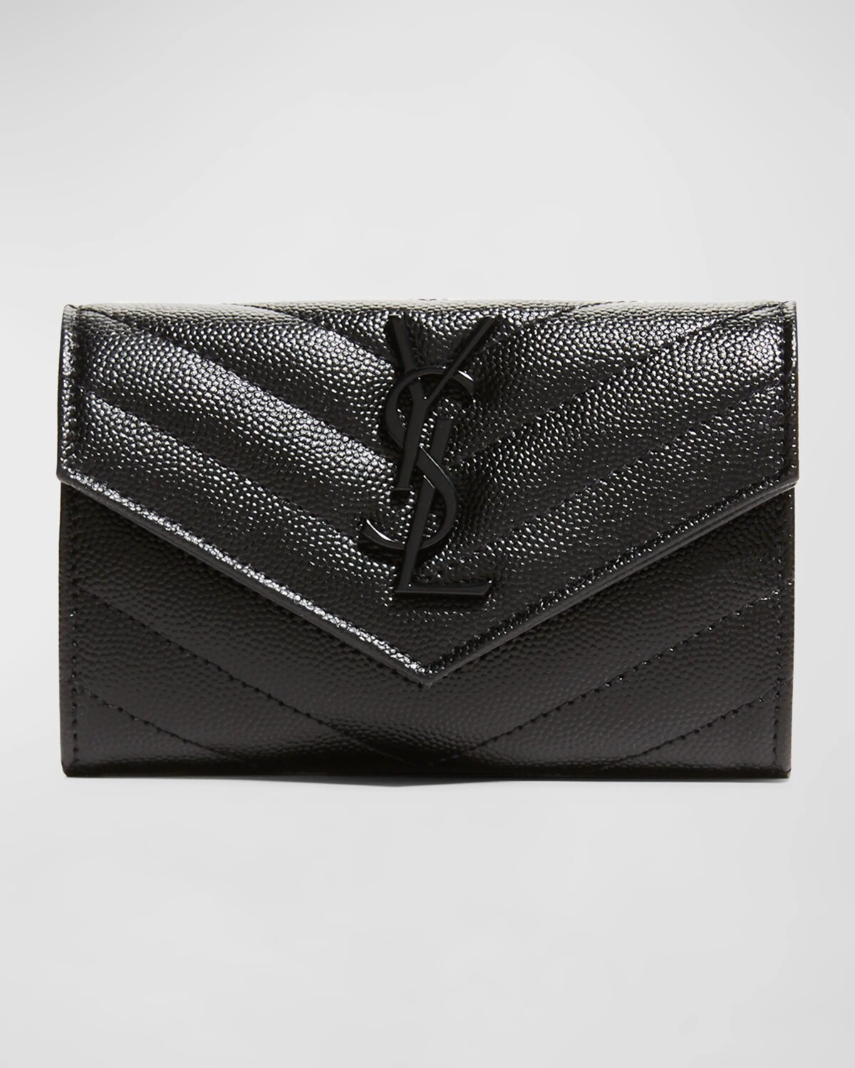 

Маленький кошелек YSL Monogram из зерненой кожи Saint Laurent, цвет Black