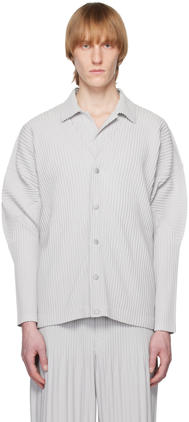 

Серый светлый кардиган Basics HOMME PLISSe ISSEY MIYAKE