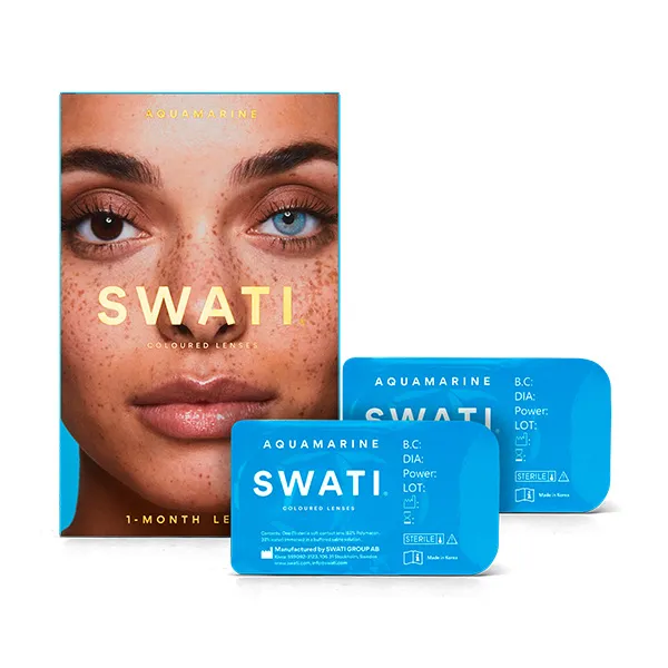 

Цветные контактные линзы 1 месяц 1-Month Coloured Lenses Swati, цвет aquamarine