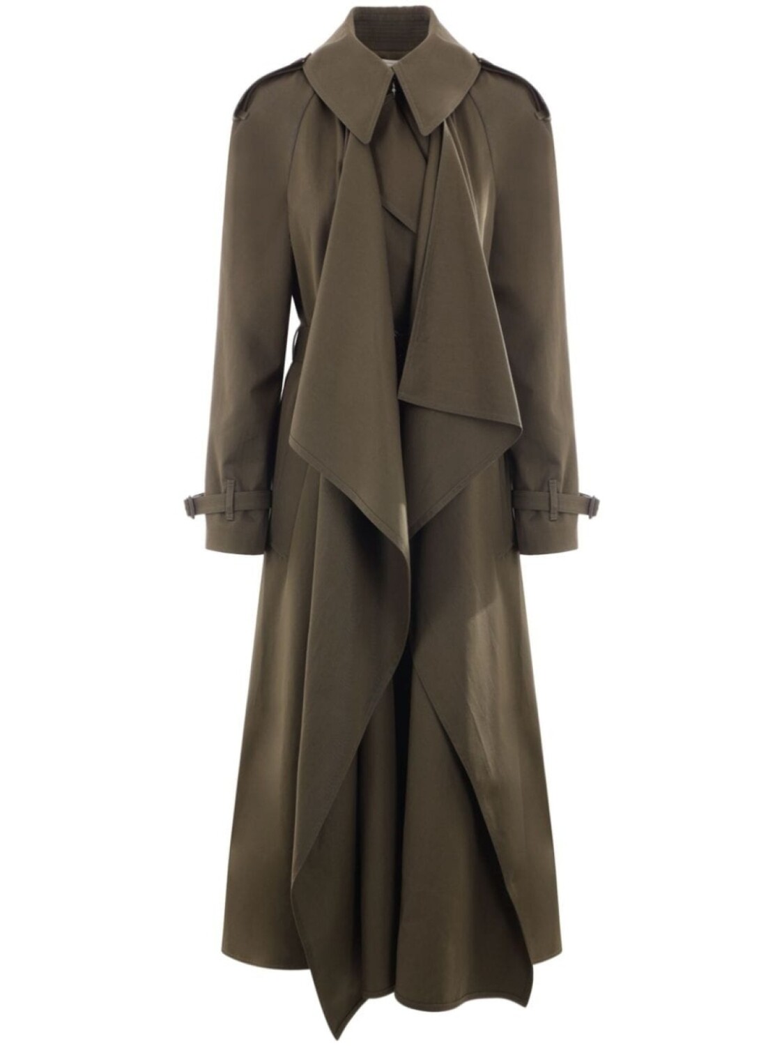 

Alexander McQueen драпированное пальто с поясом, зеленый