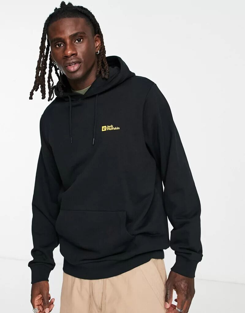 

Базовый черный худи Jack Wolfskin