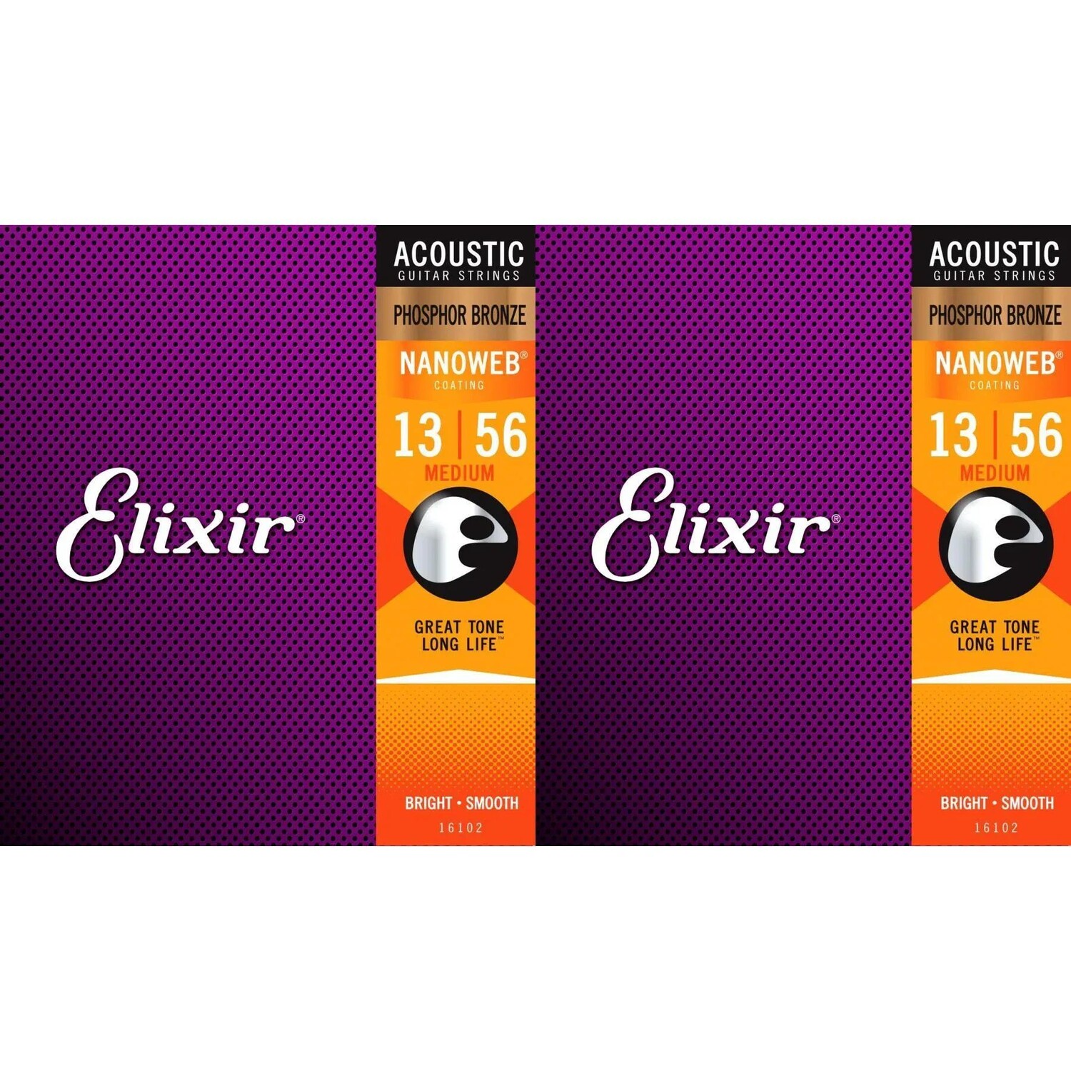 

Elixir Strings 16102 Nanoweb Струны для акустической гитары из фосфорной бронзы — .013-.056, средние (2 шт.)