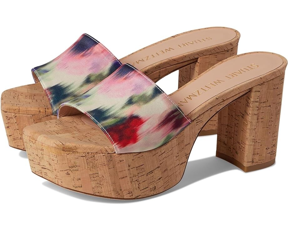 Туфли Stuart Weitzman Squarehigh Platform 95 Slide, цвет Watercolor