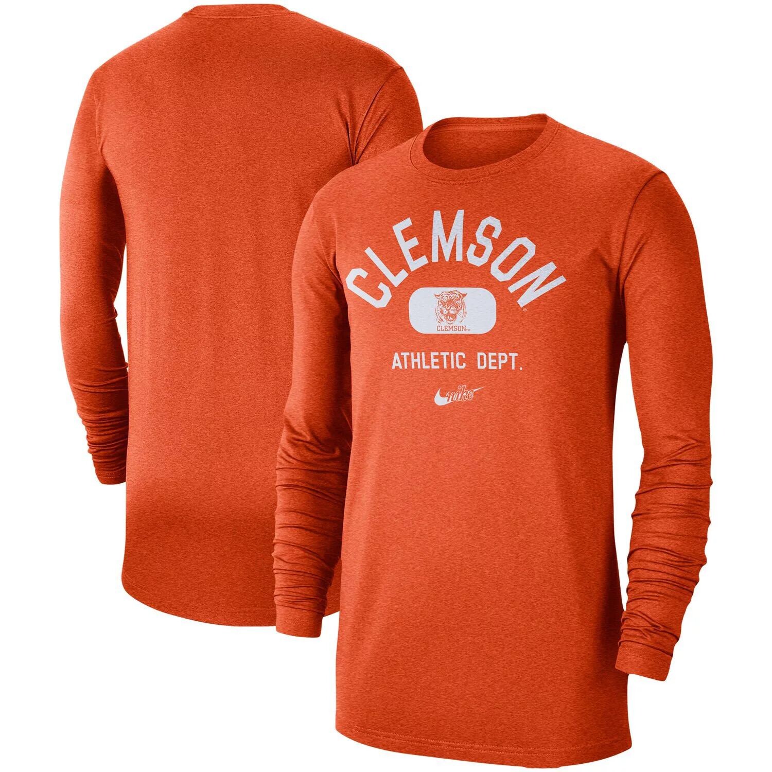 

Мужская оранжевая текстурированная футболка с длинным рукавом Clemson Tigers Nike, Оранжевый