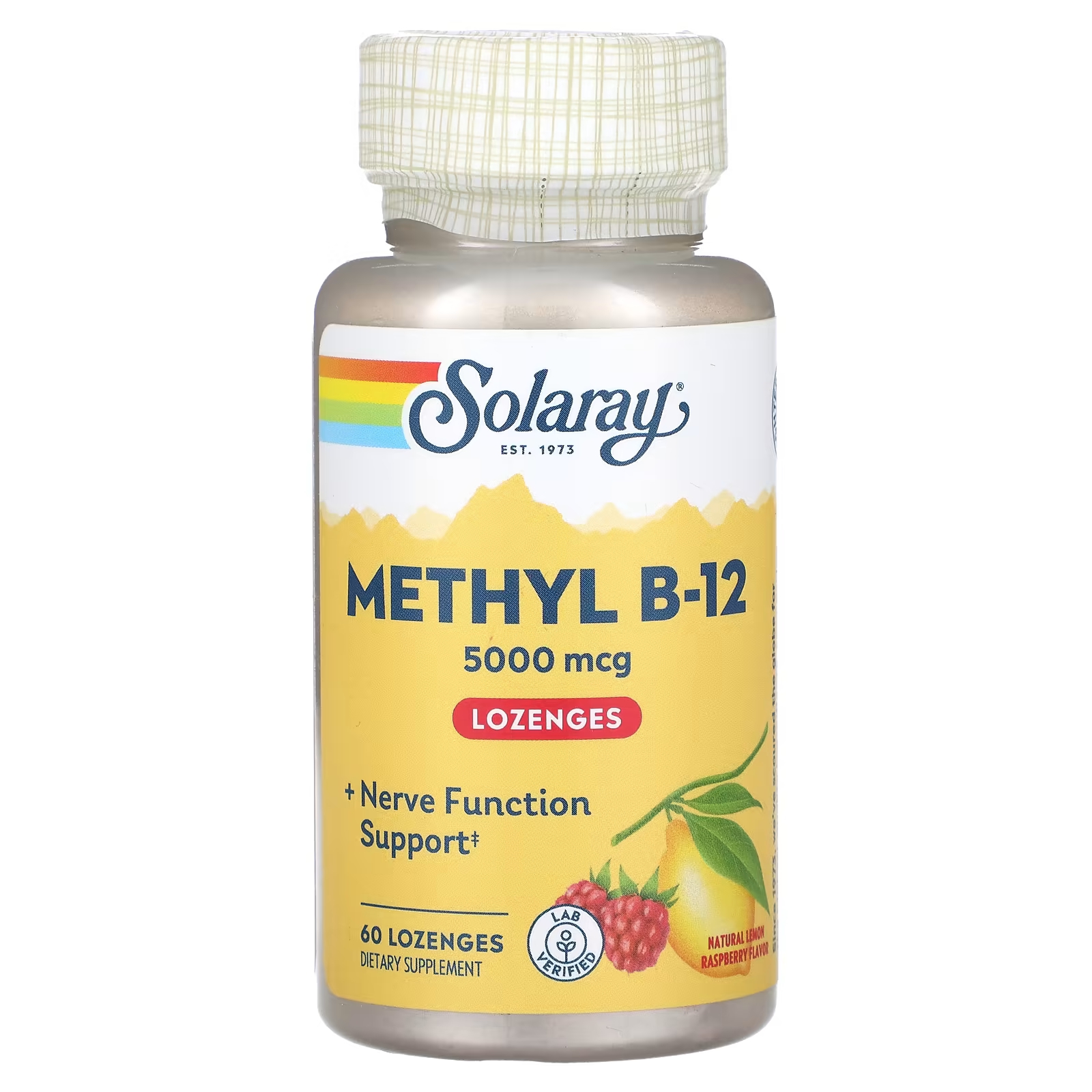 цена Пищевая добавка Solaray Mmethyl со вкусом лимона, 60 пастилок