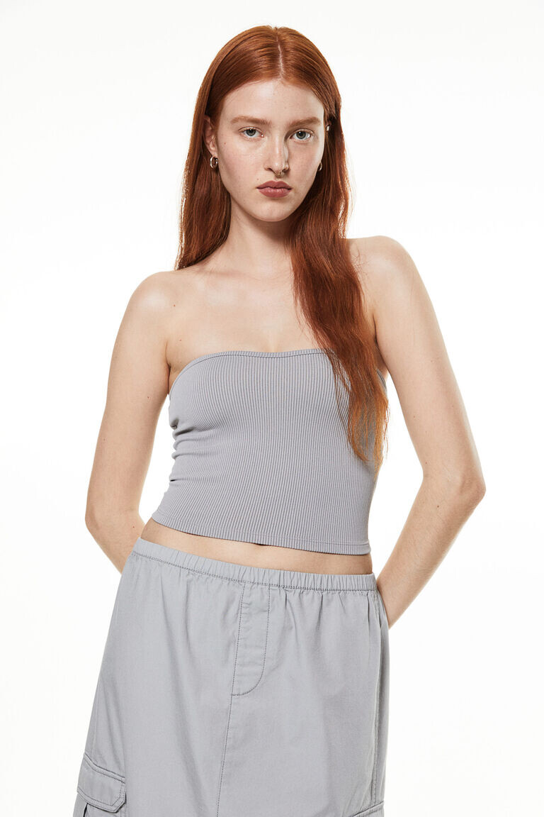 

Топ-бандо в рубчик H&M, серый