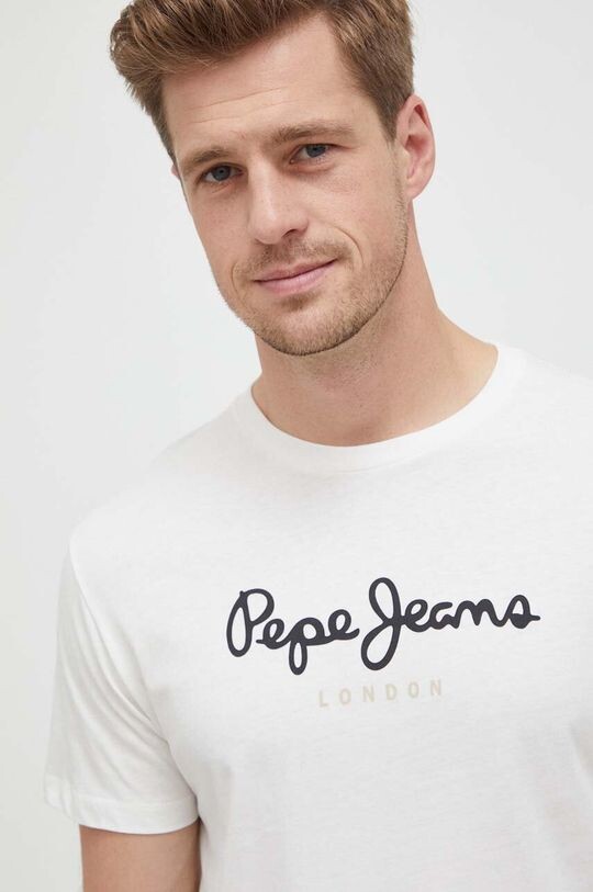 

Хлопковая футболка Eggo Pepe Jeans, бежевый