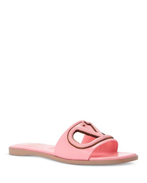 

Женские шлепанцы без шнуровки с вырезом Valentino Garavani, цвет Pink