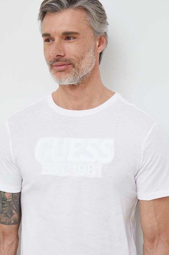 

Хлопковая футболка Guess, белый