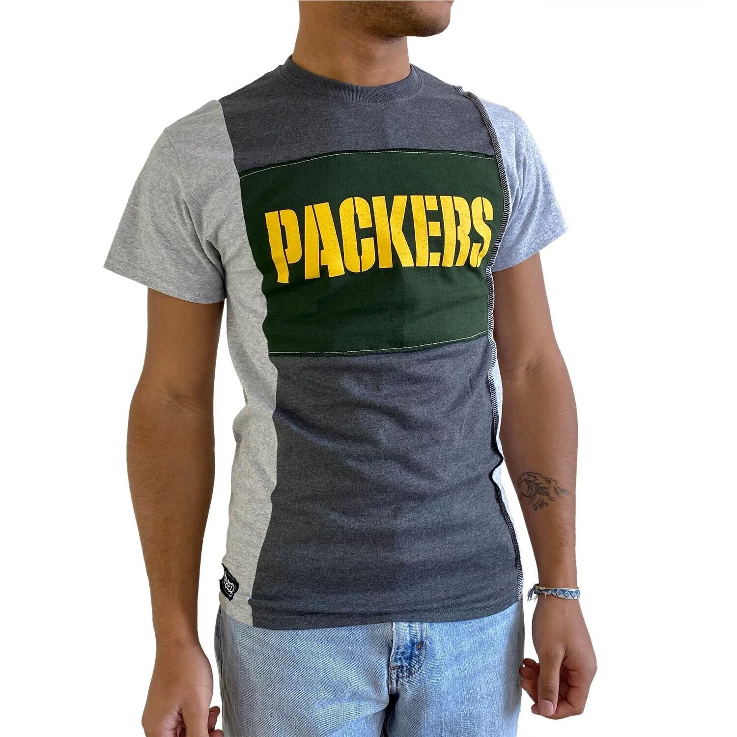 

Мужская футболка с разрезом Green Bay Packers Refried Apparel Heathered Charcoal