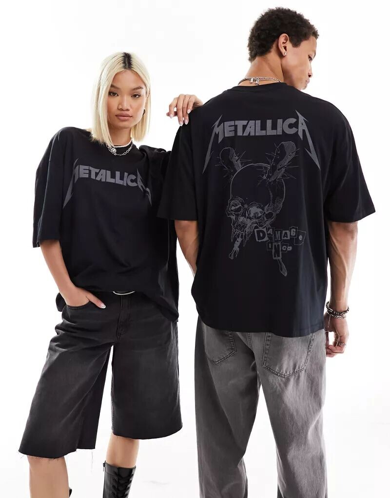 

Черная оверсайз-футболка унисекс с принтом Metallica ASOS