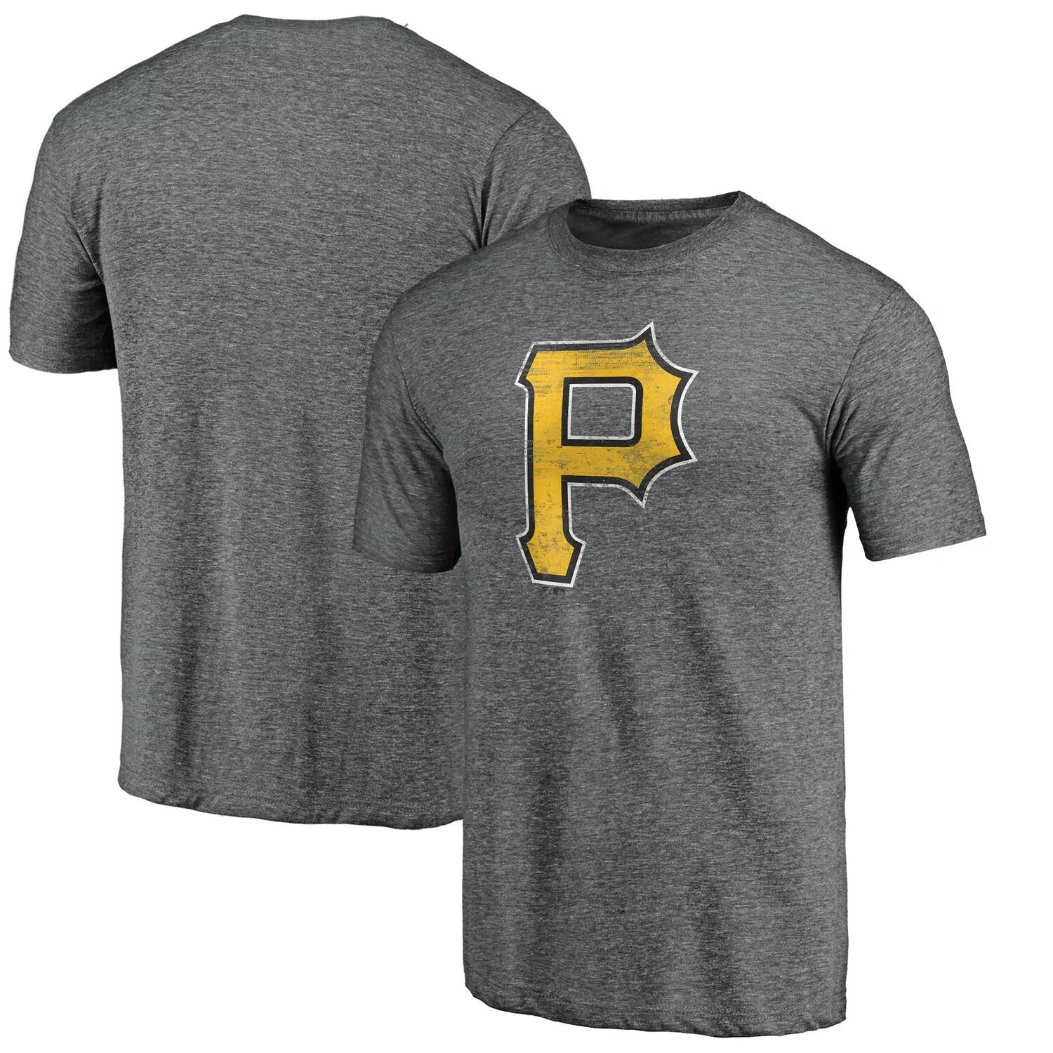 

Мужская темно-серая футболка Fanatics с официальным логотипом Pittsburgh Pirates Weathered Tri-Blend, Серый