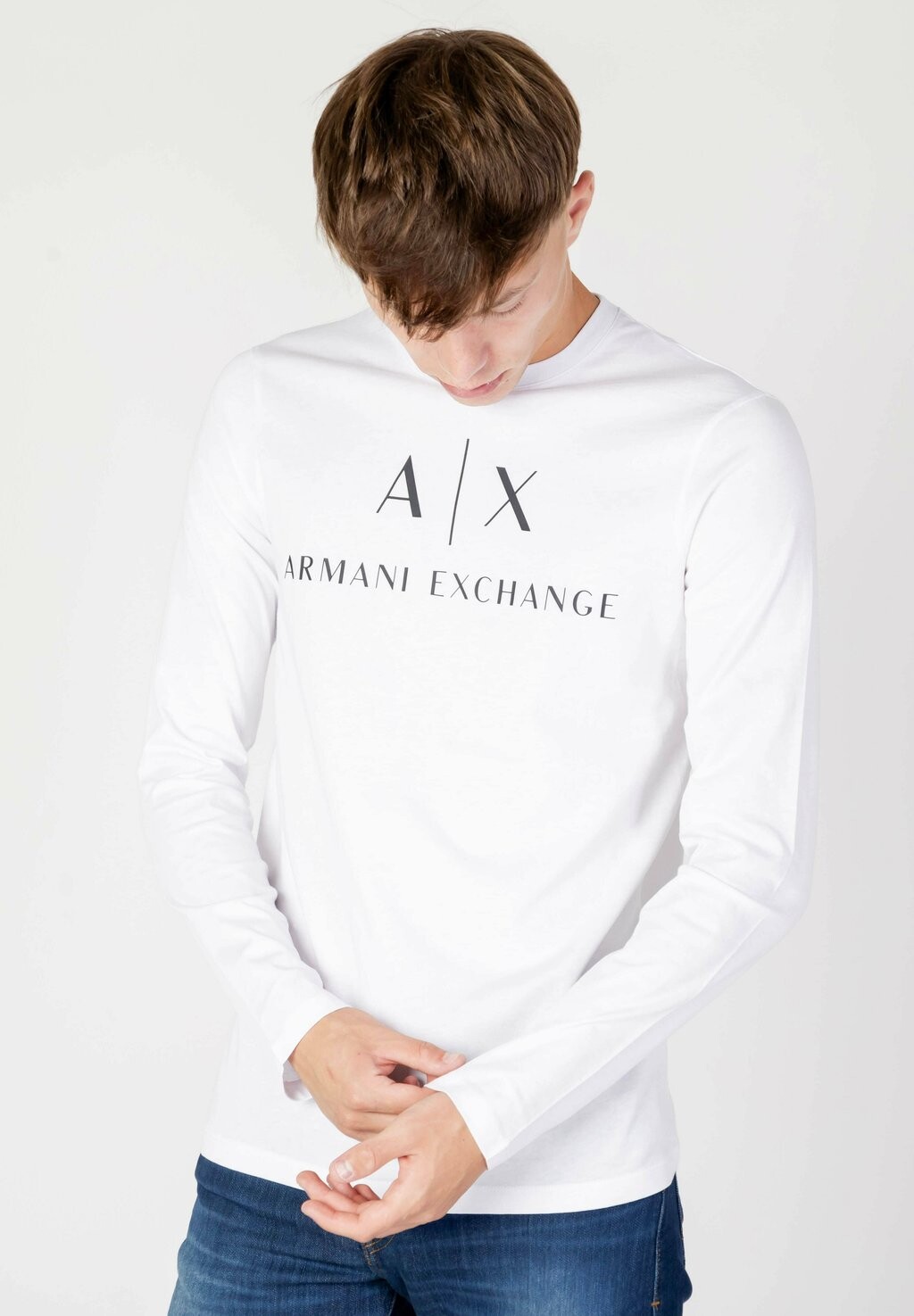 

Футболка с длинным рукавом Armani Exchange, белая, Белый
