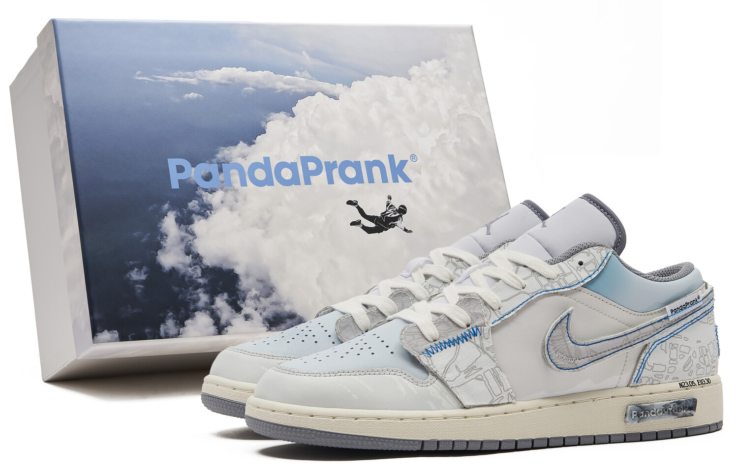 

Кроссовки Air Jordan 1 Vintage Basketball Shoes Women's Low-top Grey/Blue, серый/синий