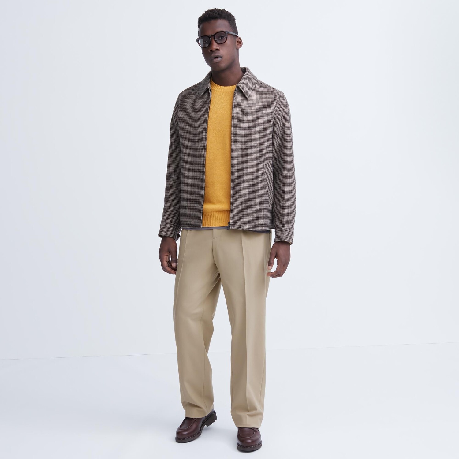 

Широкие брюки Uniqlo, бежевый