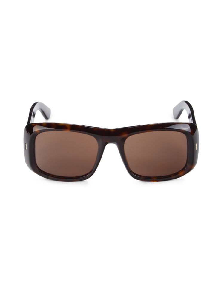 Квадратные солнцезащитные очки 56MM Gucci, коричневый цена и фото