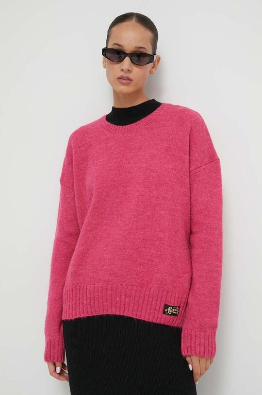 

Свитер из смесовой шерсти Superdry, розовый