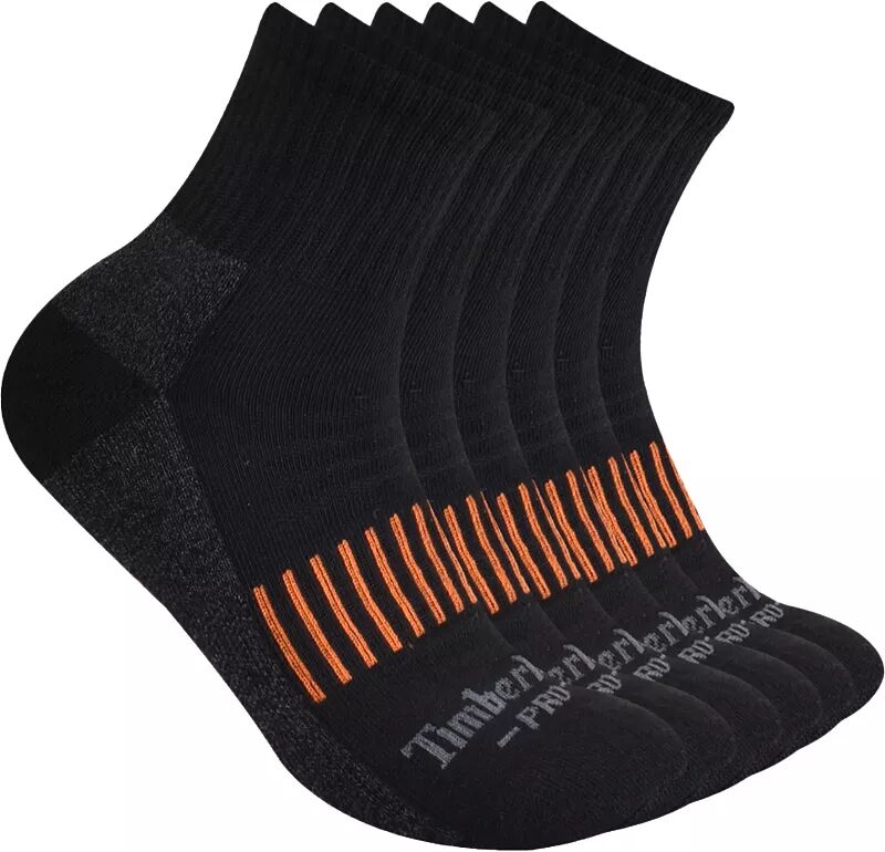 Мужские носки-четверти Timberland Pro с подушечкой — 6 шт., черный